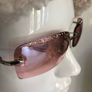 NICOLE BENISTI frameless sunglasses, rose lens with embellishment. BEAUTIFUL!